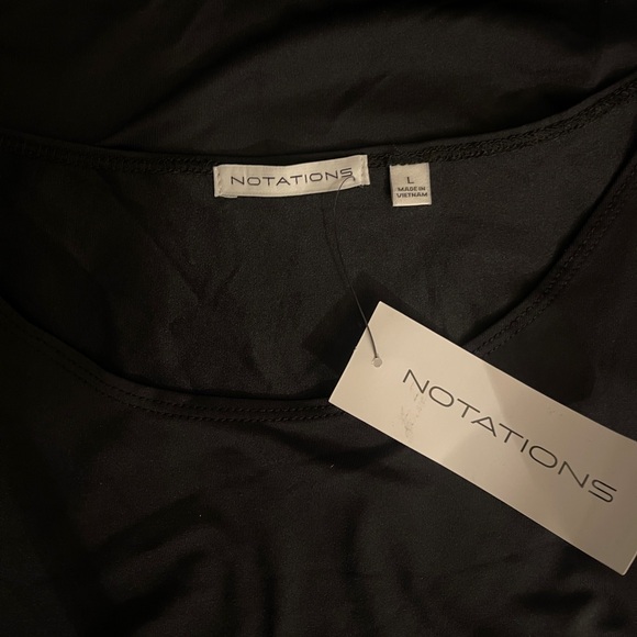 🚨NWT NOTATIONS Women's Solid Nylon Spandex
Short Sleeve Top - Picture 2 of 3